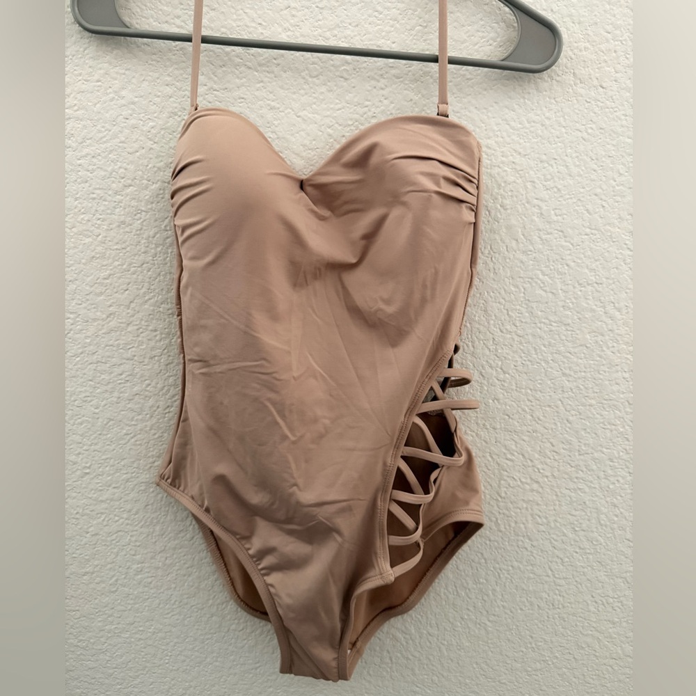 Kenneth Cole Tan One-Piece Swimsuit